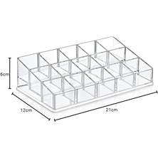 Deconox Şeffaf Akrilik 15 Gözlü Oje Düzenleyici, Akrilik Oje Standı