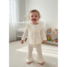 Butik Kız Bebek - Çocuk %100 Pamuklu Ispanyol Paça Alt - Üst 2'li Takım