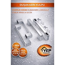 Duşakabin Cam Kapı Kare Kulp 4 Adet Duşakabin Kolu Krom
