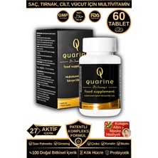 Dr. Sammy's Quarine Saç, Tırnak, Cilt ve Vücut Vitamini (60 Tablet) Dökülme ve Yıpranma Karşıtı Keratin, Biotin, Bitkisel Kök Hücre Extratları,Ginseng ve Multivitamin İçeren Diyet Takviyesi