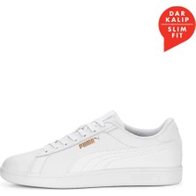 Puma Smash 3.0 L Beyaz Sneaker Erkek Günlük Kullanıma Uygun Düz Taban Tekstil Malzeme