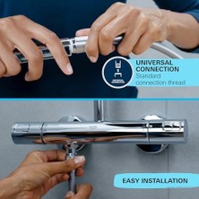 Start 110 El Duşu, 1 Akışlı Yağmur Duşu, 110MM Yuvarlak Duş Başlığı, Kireç Önleyici Sistem, Krom, 27940001