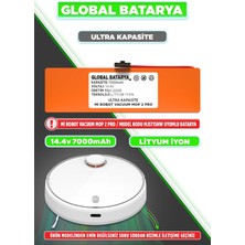 Global Batarya Xiaomi Mi Robot Vacuum Mop 2 Pro Uyumlu Robot Süpürge Bataryası 14.4V 7000MAH Li-Ion Pil (Ultra Kapasite)