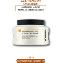 Vasso Keratin ve Havyar Ekstraktlı Saç Bakım Maskesi 525 ml Yıpranmış Saçlar İçin Profesyonel Onarım