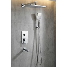 Crevo Krom Ankastre Banyo Bataryası Duş Seti -3 Yönlü Full Sistem - Lavın  15 Yıl Garantili