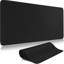 Süper Kalite 90X40 Büyük Boy Xxl Mouse Pad Kauçuk Alt Taban, Yumuşak Kumaş Oyuncu Mousepad, Bilgisayar ve Dizüstü Bilgisayar Uyumlu 90 40 Mouse Pad (Düz Siyah)