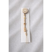 Ahşap Bebek Emzik Askısı - Emzik Zinciri - Emzik Tutacağı