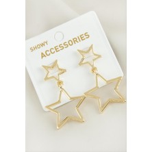 Zero Land Matrixzn Yıldız Yeni Sezon Metal Küpe - Sarı