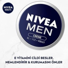 Men Erkek Bakım Kremi 75 Ml, El, Yüz ve Vücut Nemlendirici Krem, Hızlı Emilir, Yapışkan His Bırakmaz, E Vitamini, Tüm Cilt Tipleri