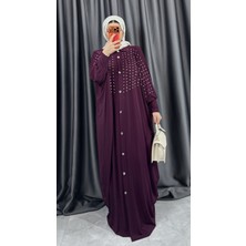 Yarasal Kol Taşlı Sandy Elbise