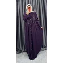 Yarasal Kol Taşlı Sandy Elbise