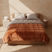 Othello Çift Kişilik Çift Taraflı Welsoft Comforter Yorgan Seti Orange 195X215 cm - Dormio Soft Trigo Serisi