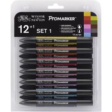Winsor & Newton Winsor&Newton Promarker Grafik Kalemi Set 1 12 Li 13 Parça Renkli Kalemler ile Blender