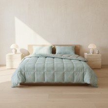 Othello Çift Kişilik Çift Taraflı Welsoft Comforter Yorgan Seti Yeşil 195X215 cm - Dormio Soft Bloom Serisi