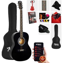 Midex RG-530BK Kaliteli Siyah 40 İnç Akustik Gitar Seti 4/4 Yetişkin