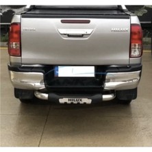 Aftermarket Toyota Hilux 2015+ Arka Tampon Koruma Demiri Hilux Yazılı Krom