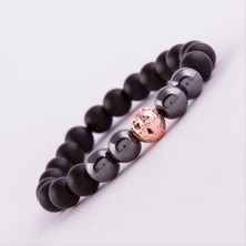 Zero Land Matrixzn Onix-Hematit Doğaltaş Bileklik - Roz