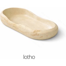 Lethe Studio Design Taş Görünümlü Düzensiz Form Beton Dekoratif Uzun Kase/tabak 25X15CM Takı & Anahtarlık Organizer, Sabunluk