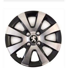 Yk Peugeot Partner / Rifter / Bipper / 301 / 207 / 307 / 206 Uyumlu 15 Inç Çift Renk Jant Kapağı 4'lü Takım Amblem Hediyeli