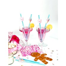Fluparty Cotton Candy - Pastel Şeker Temalı Figürlü Pipetler (12 Adet)