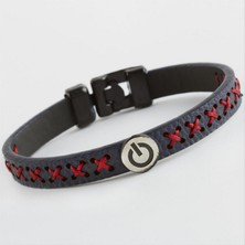 Zero Land Matrixzn Kapatma Tuş Desenli Kaliteli Suni Deri Bileklik - Lacivert