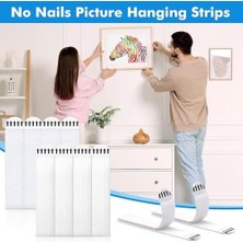 Kendinden Yapışkanlı Cırt Cırt Bant, Beyaz, 4 Çift, Güçlü Yapışma Özellikli (Beyaz, Büyük Boy 93MM)