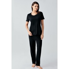 Artış Collection Kısa Kollu Ajurlu Esnek Pamuklu Pijama Takım 17209