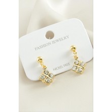 Zero Land Matrixzn Kare Taşlı Küpe - Gümüş Rengi