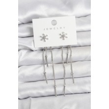 Prativas Çiçek Model Gümüş Pirinç Sallantılı Kadın Küpe – PRT3500EB09710