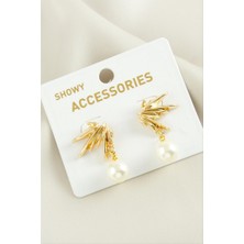 Zero Land Matrixzn Yıldız Trend Inci Küpe - Sarı