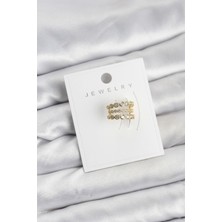 Prativas Gold Renk Zirkon Taşlı Pirinç Kıkırdak Earcuff Küpe – PRT3500EB10045