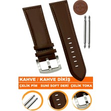 18mm-20mm-22mm-24mm-26mm saatlerle uyumlu soft deri saat kordonu kayışı al11-kahve-kahve