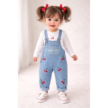 Baby Buu kirazlı Salopet Kot Alt Üst Takımlar 324