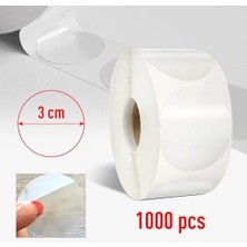 Şeffaf Paketleme Etiketi - Yuvarlak Paketleme Etiketleri - 1000 Adet 3 cm Çapında - Şeffaf Mühür Etiketleri - Küçük Işletmeler Için Hediye Paketleri, Zarflar