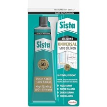 Silikon, Üstün Kalite %100 Şeffaf Silikon, Mutfak, Banyo ve Pencereler Için Hızlı Kuruyan Dolgu Macunu, Sararma ve Küflenme Yapmaz, 50 gr Tüp