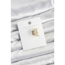 Prativas Gold Renk Pirinç Zirkon Taşlı Kıkırdak Earcuff Küpe – PRT3500EB10047