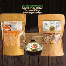 Uludağ Yiğitali Kooperatifi Ramazan Paketi 3’lü – Tarhana 500 Gr + Sebzeli Erişte 500 Gr + Çilek Reçeli 450 Gr – Sepette 50 TL İndirim Çongara