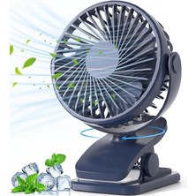 Masaüstü Şarjlı Klipsli 360 Derece Dönebilen Portatif Vantilatör Soğutucu Klima Sessiz Tutacaklı Fan