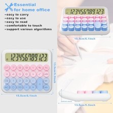 Renkli Dijital Hesap Makinesi, 15.5 cm x 13.5 Cm, LCD Ekranlı, Ev ve Ofis Için