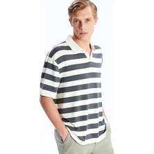 Lc Waikiki Yeni Sezon Polo Yaka Çizgili Penye Erkek Tişört