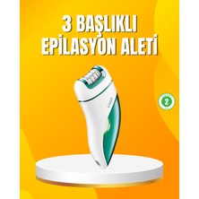 Nuveden Ieg™ Şarjlı 3’ü 1 Arada Vgr Epilatör LED Işıklı Suya Dayanıklı Hassas Bölge Epilasyon