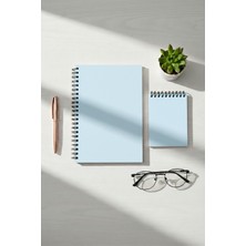 giftkonsept Renkli Sayfalı A5 Spiralli Defter & A6 Not Defteri - 50 Yaprak Şeffaf Kapak Premium Pastel Renk Ikili Defter Seti -