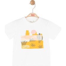 Nk Erkek Bebek Happy Tshirt 1-4 Yaş Ekru