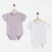 Andywawa Bebek Body 2 Pcs Short Sleeve Body Jacquard Specıal Modal
