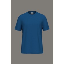 Calvin Klein Erkek Ss Supima Chest Crewneck T-Shirt - Mavi
