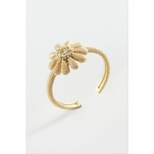 Zero Land Matrixzn Çiçek Taşlı Yüzük - Gümüş Rengi