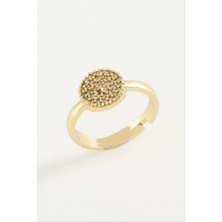 Zero Land Matrixzn Yuvarlak Taşlı Metal Yüzük - Sarı