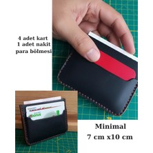 El Yapımı Hakiki Deri Minimal Erkek Kartlık