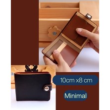 El Yapımı Hakiki Deri Minimal Cepli Erkek Cüzdan