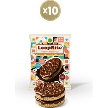Loopbite Bitter Çikolata Kaplamalı Basmati Pirinç Patlağı x 10 Paket (Glütensiz & Vegan)